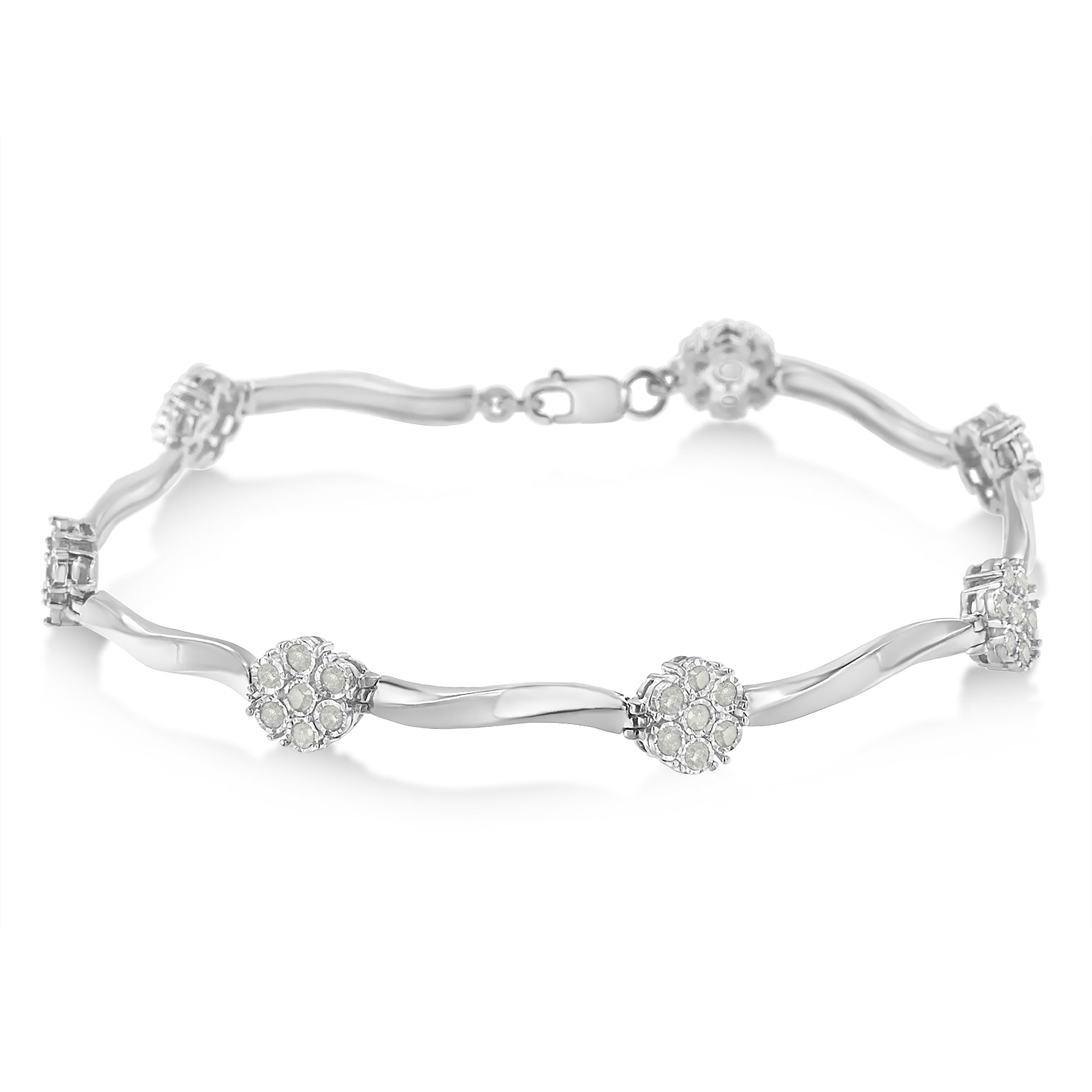 Sterling Silver Diamond Link Bracelet (1 cttw, H-I Color, I1-I2 Clarity)