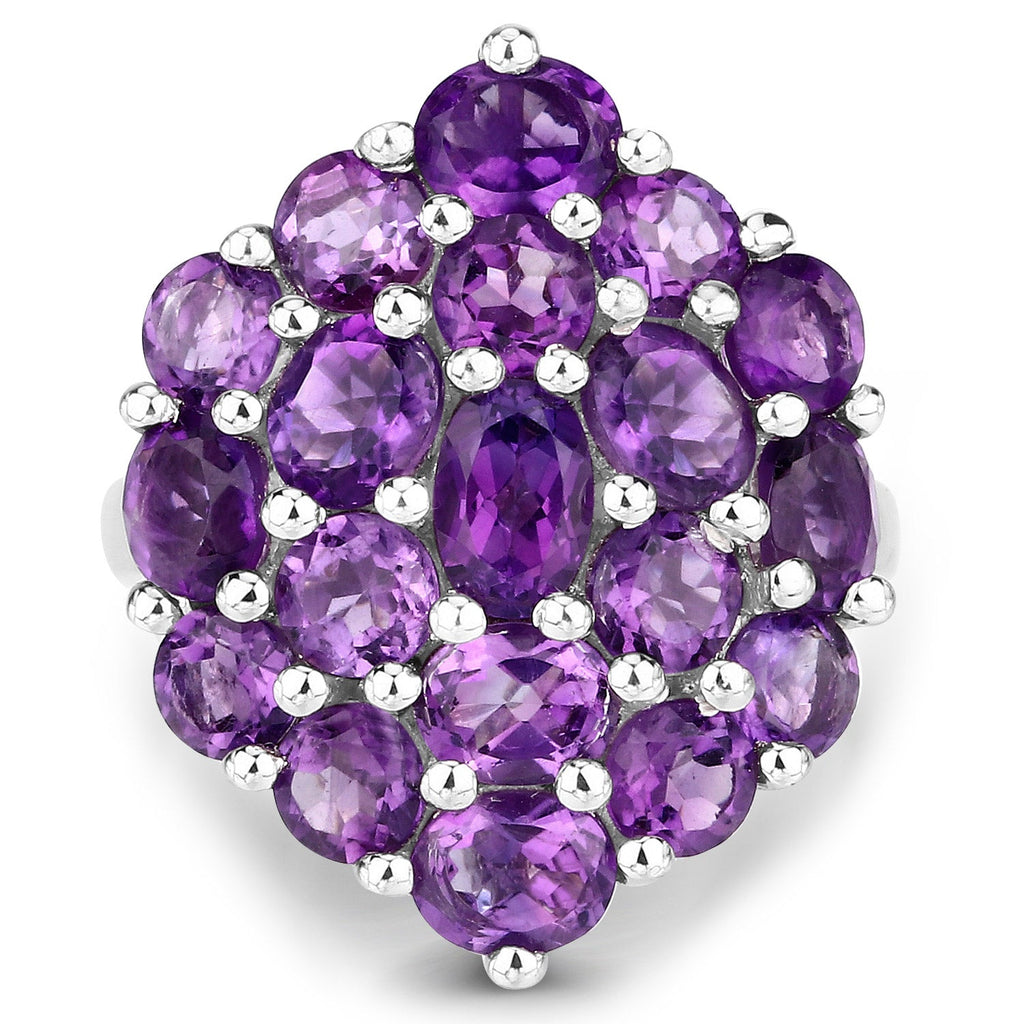 5.44 Carat Genuine Amethyst .925 Sterling Silver Ring