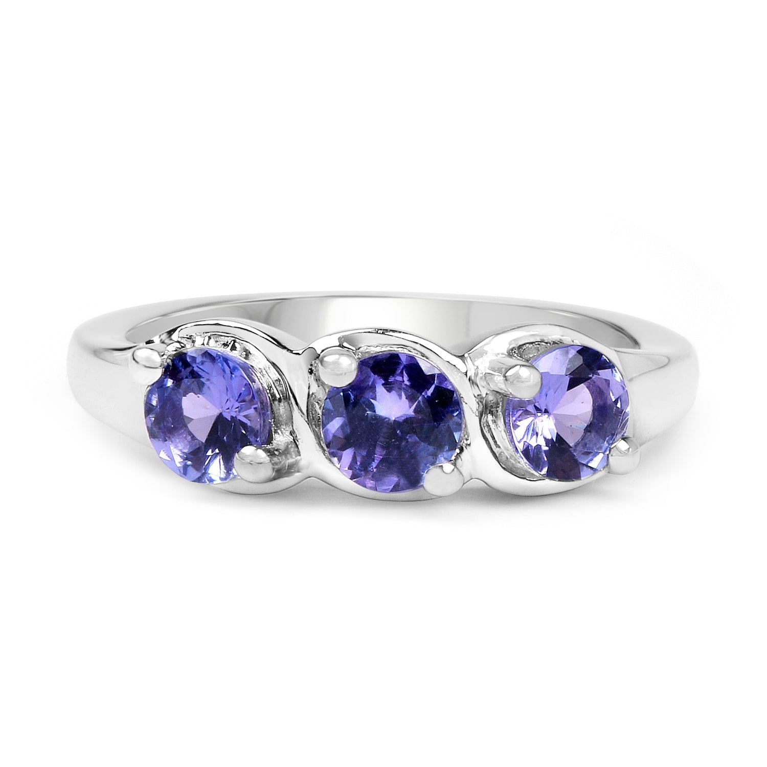 1.05 Carat Genuine Tanzanite .925 Sterling Silver Ring