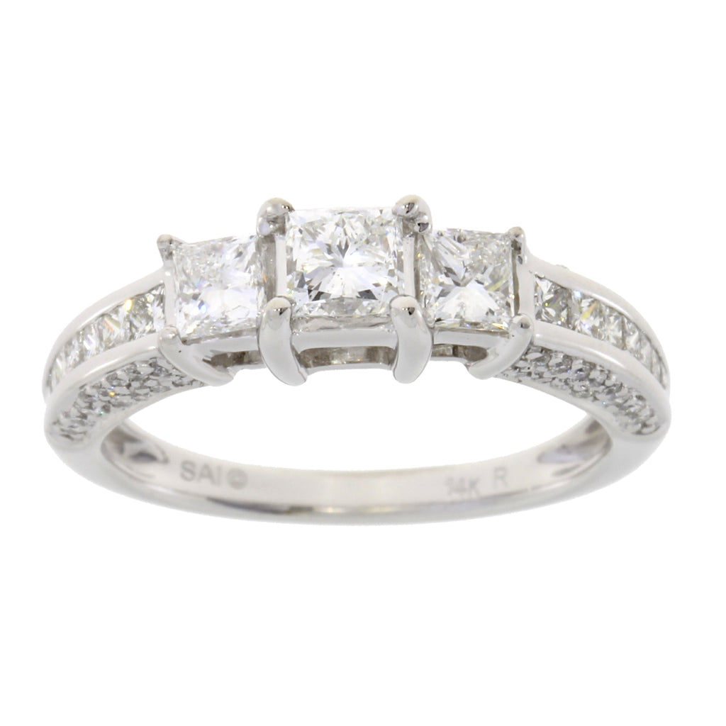 1.50ct Diamond 3 Stone Ring 14KT White Gold
