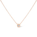 2 Micron 14K Rose Gold Plated Sterling Silver Bezel-Set Diamond Solitaire Pendant Necklace (1/3 cttw, H-I Color, I1-I2 Clarity)