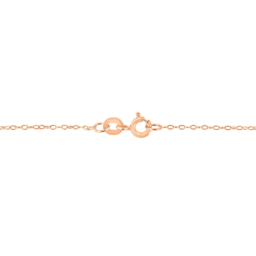 AGS Certified 10K Rose Gold 1/5 Cttw Bezel Set Round Diamond Solitaire 16-18" Adjustable Pendant Necklace (H-I Color, VS1-VS2 Clarity)