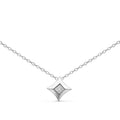 10K Yellow Gold 1/5 Cttw Bezel Set Princess Diamond Kite Shaped Solitaire Pendent Necklace