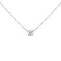 14K White Gold 1.00 Cttw Bezel Set Round Lab-Grown Diamond Solitaire 18" Pendant Necklace (F-G Color, VS1-VS2 Clarity)