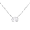 IGI Certified 10K White Gold 1/2 cttw Lab Grown Oval Shape Solitaire Diamond East West 18" Pendant Necklace (E-F Color, VS1-VS2 Clarity)