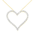 10k Yellow Gold Plated .925 Sterling Silver 3.0 cttw Round-Cut Diamond Open Heart Pendant Necklace (J-K Color, I1-I2 Clarity) - 18"