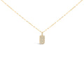 14K Yellow Gold 1/3 Cttw Diamond Dog Tag Pendant Necklaces 18"