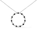 .925 Sterling Silver 1 3/4 Cttw Alternating Black and White Diamond Open Circle Hoop Pendant Necklace (H-I Color, I2-I3 Clarity) - 18" Inches