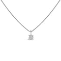 Sterling Silver 1/4 Cttw Princess Cut Diamond 4 Stone Pendant Necklace