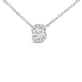 .925 Sterling Silver 1.0 Cttw Lab Grown Round-Cut Diamond Pendant Necklace 18"