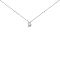 Sterling Silver 1/2 Cttw Lab Grown Diamond Oval Halo Pendant Necklace