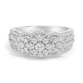 .925 Sterling Silver 1.0 Cttw Diamond Engagement Ring and Soldered Wedding Band Set