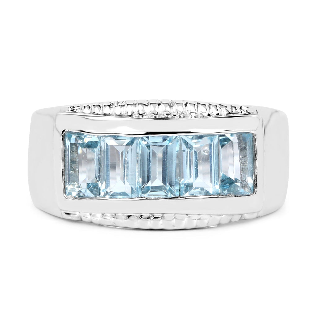 1.75 Carat Genuine Blue Topaz .925 Sterling Silver Ring