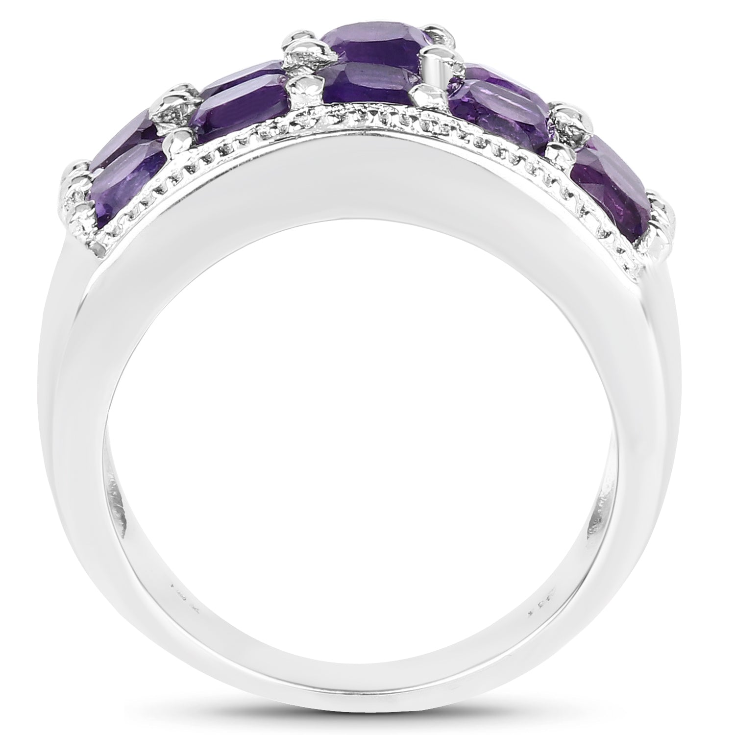 2.80 Carat Genuine Amethyst .925 Sterling Silver Ring