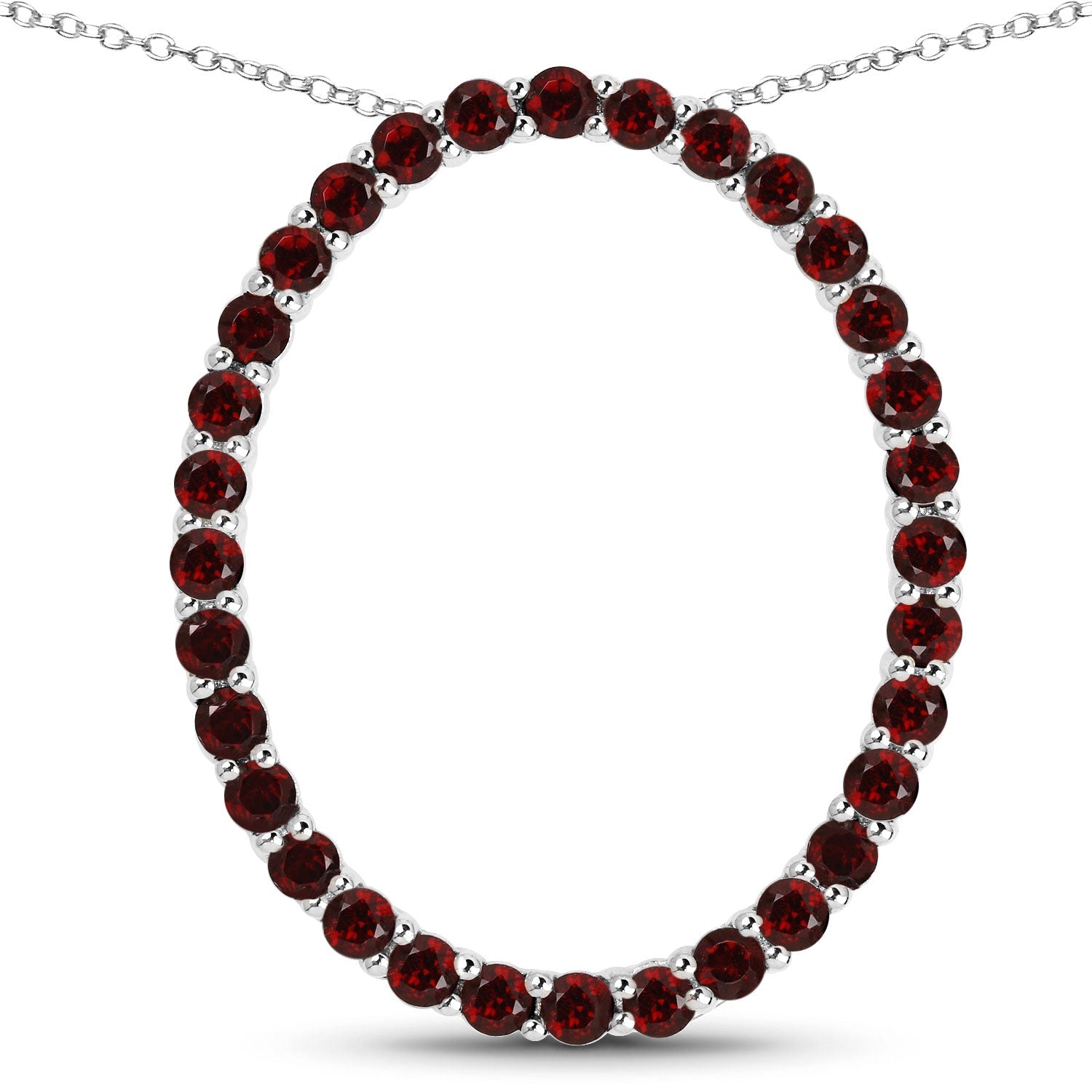 3.52 Carat Genuine Garnet .925 Sterling Silver Pendant