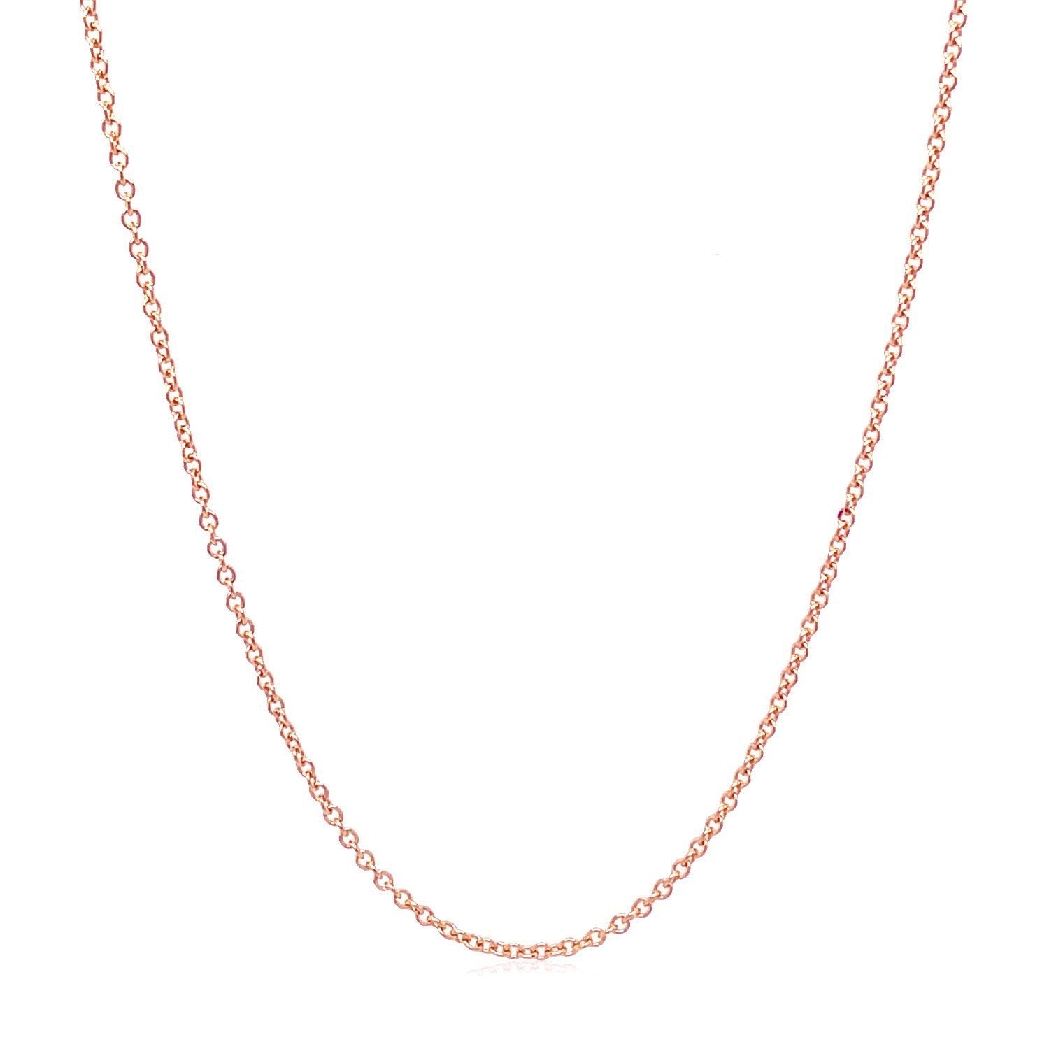 14k Rose Gold Round Cable Link Chain (1.25 mm)