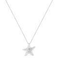 .925 Sterling Silver Prong-Set Diamond Accent Starfish Pendant Necklace (I-J Color, I1-I2 Clarity) - Size 18"