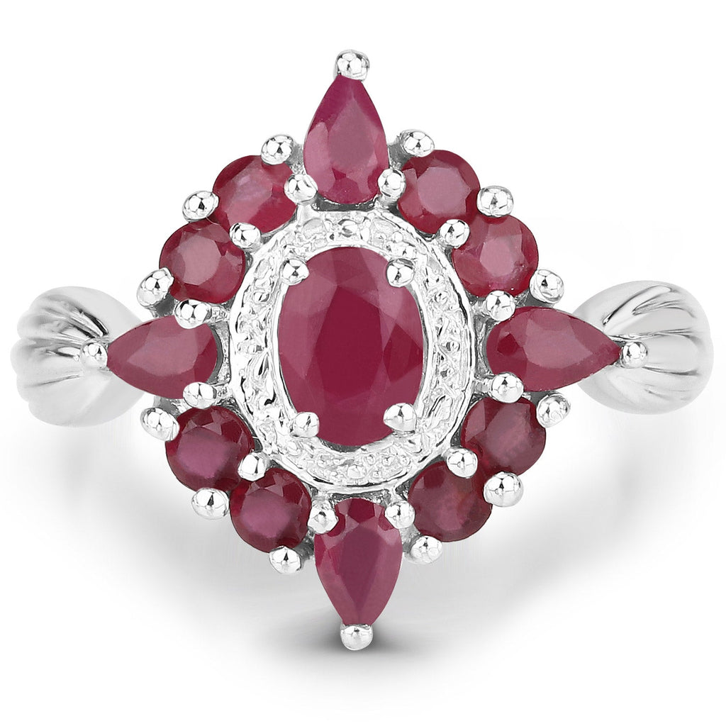 2.89 Carat Genuine Ruby .925 Sterling Silver Ring
