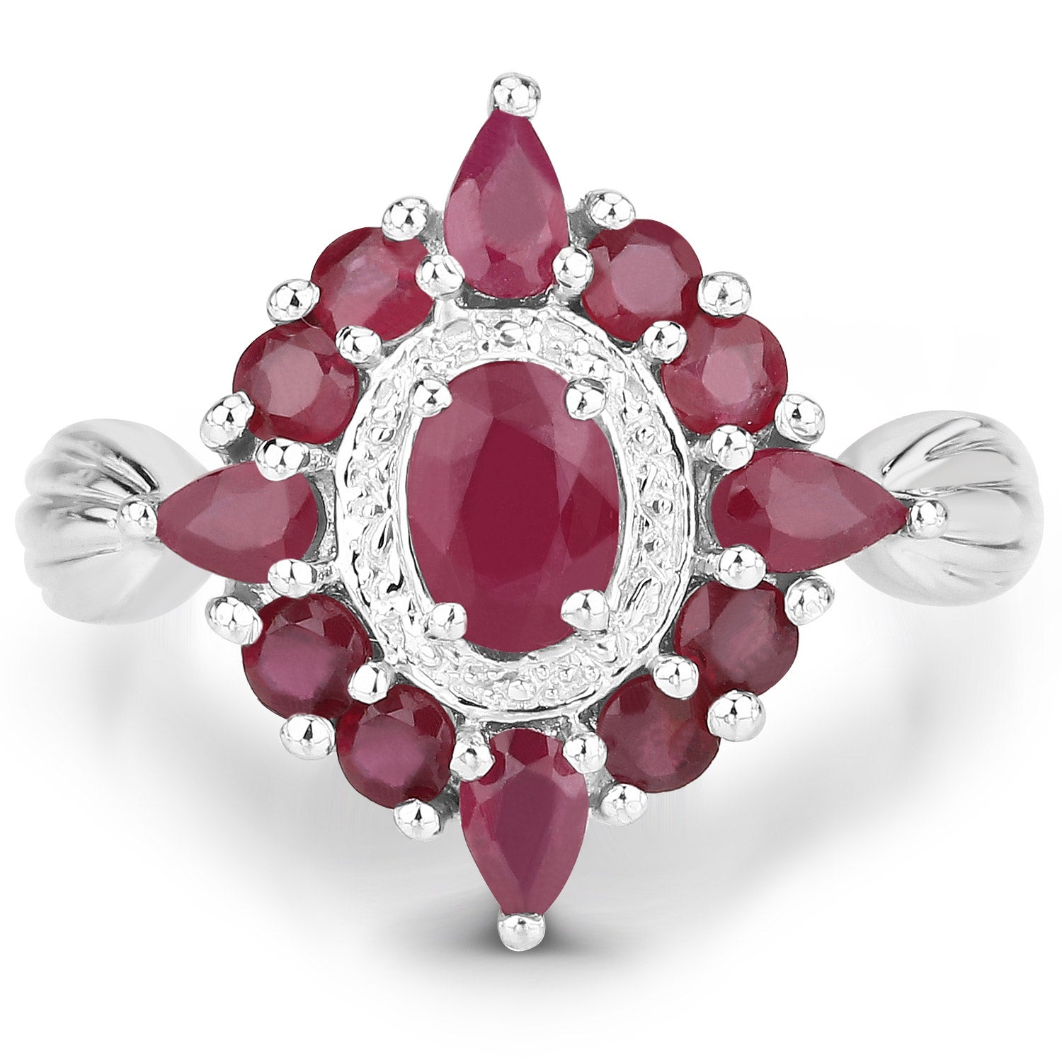 2.89 Carat Genuine Ruby .925 Sterling Silver Ring