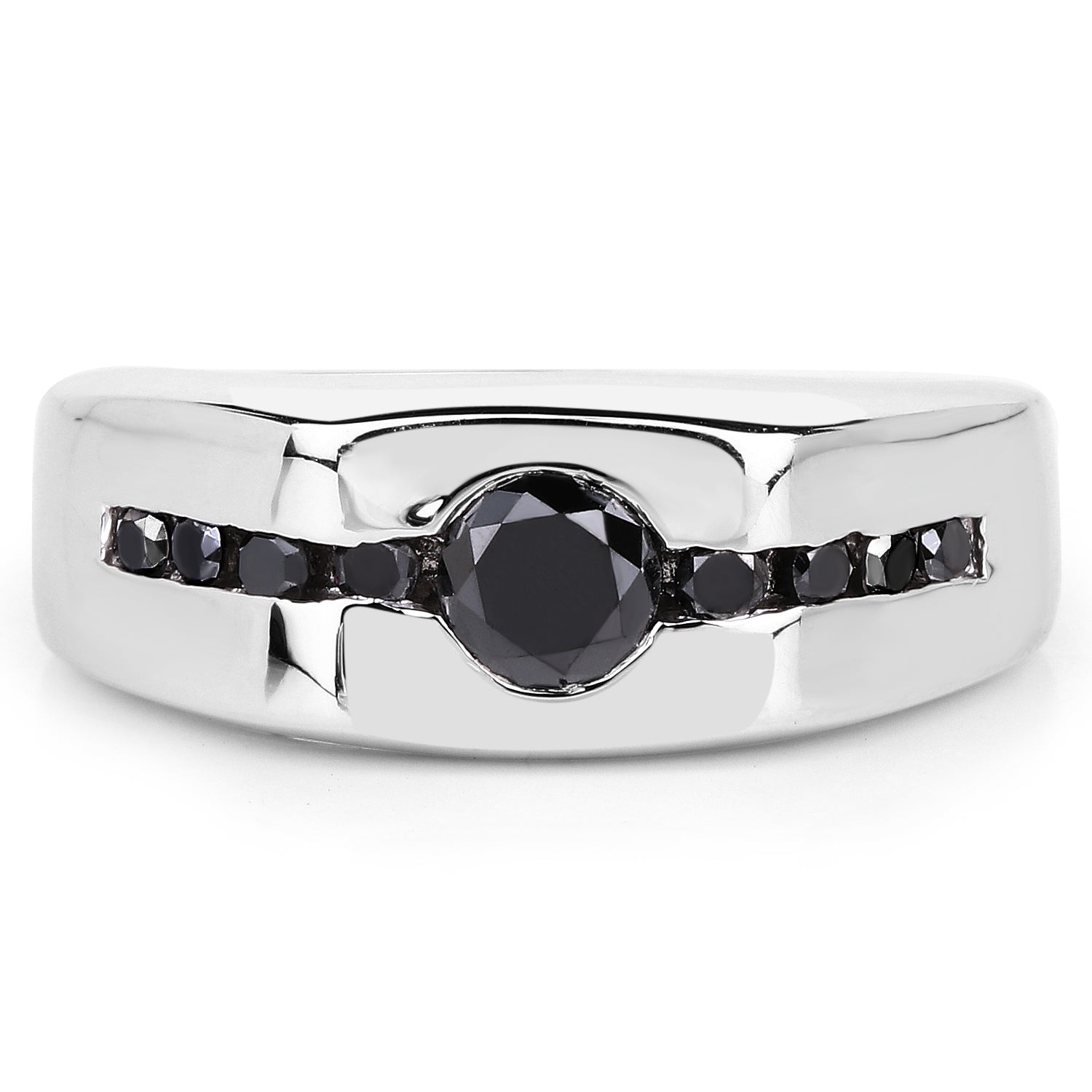 0.74 Carat Genuine Black Diamond .925 Sterling Silver Ring
