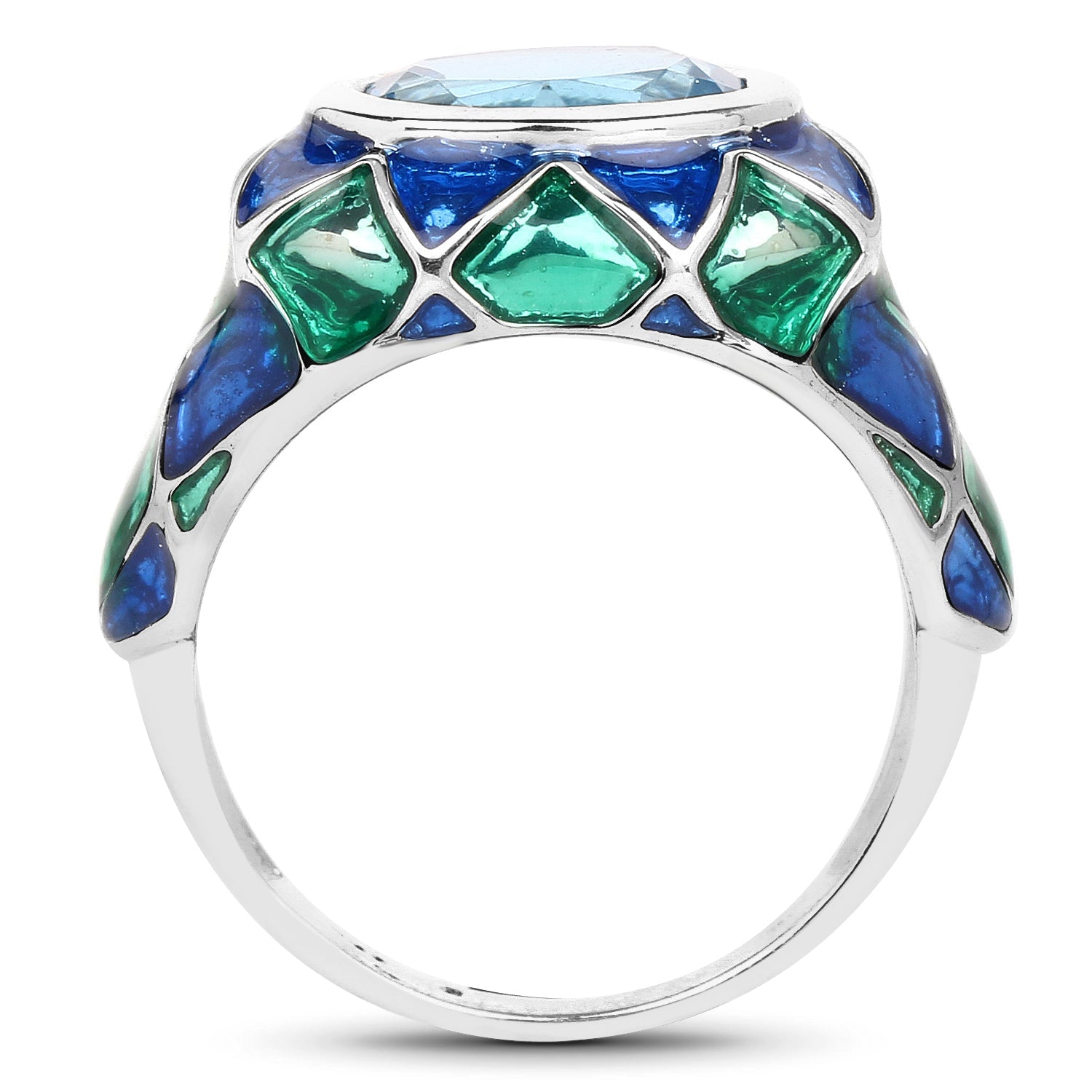 3.25 Carat Genuine Swiss Blue Topaz .925 Sterling Silver Ring