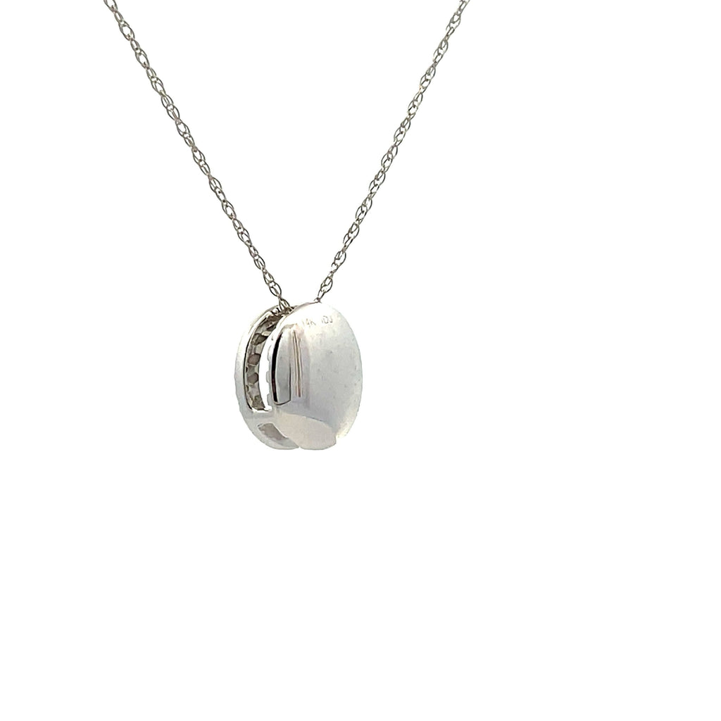 Natural .08ct Diamond Fashion Pendants 14KT White Gold