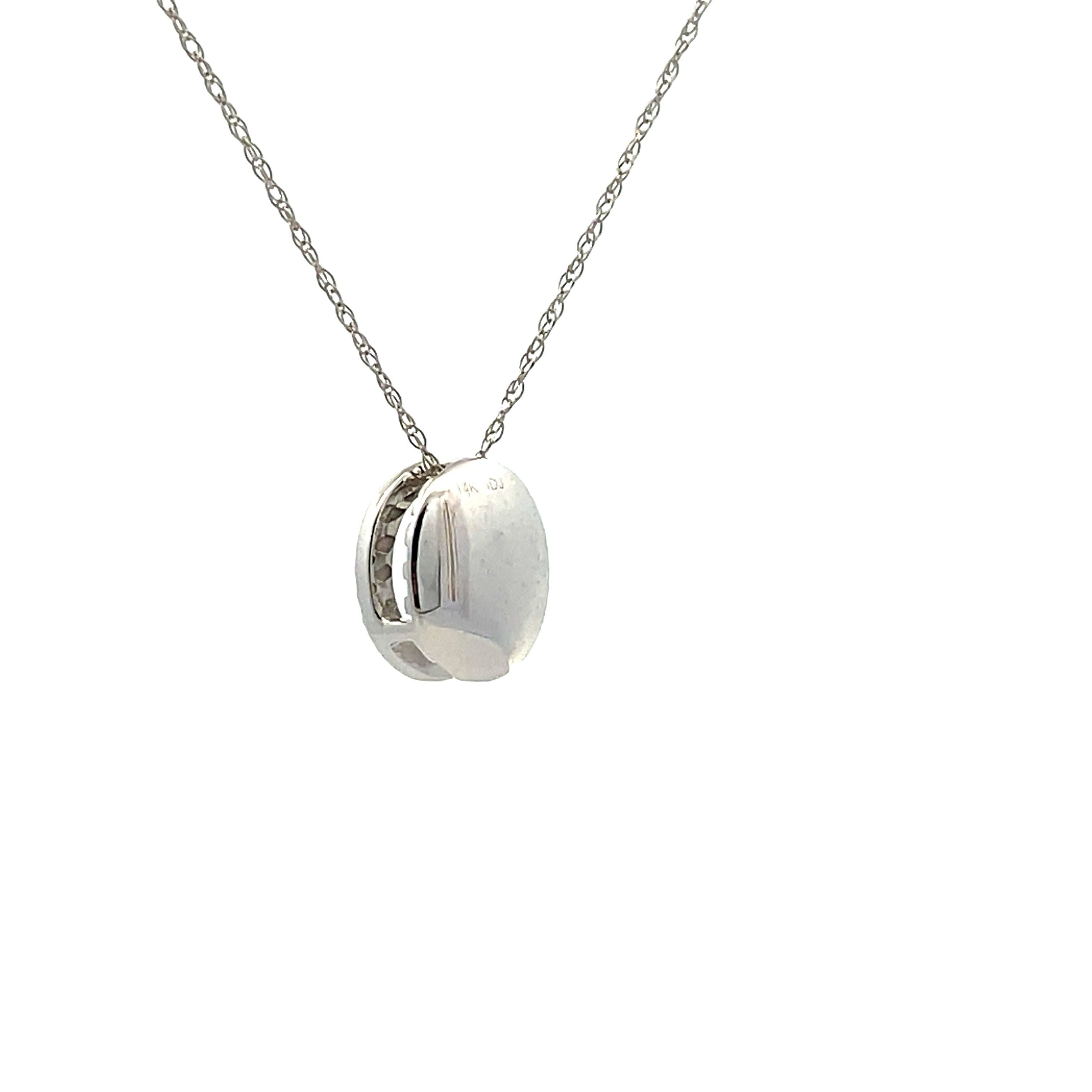 Natural .08ct Diamond Fashion Pendants 14KT White Gold