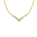 10K Yellow and White Gold 1/2 Cttw Princess Cut Diamond Channel-Set â€œVâ€ Shape 18" Franco Chain Necklace (H-I Color, SI2-I1 Clarity)