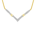 14K Yellow and White Gold 2.0 Cttw Princess Cut Diamond Flared and X-Station V Shaped 18â€ Franco Chain Statement Necklace (H-I Color, SI2-I1 Clarity)