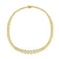 10K Yellow Gold 4 cttw Brilliant Round-Cut Diamond Graduating Riviera Statement Necklace (H-I Color, I2-I3 Clarity)