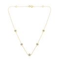 Yellow Color Plated Sterling Silver Diamond Station Necklace (1/2 cttw, K-L Color, I2-I3 Clarity)