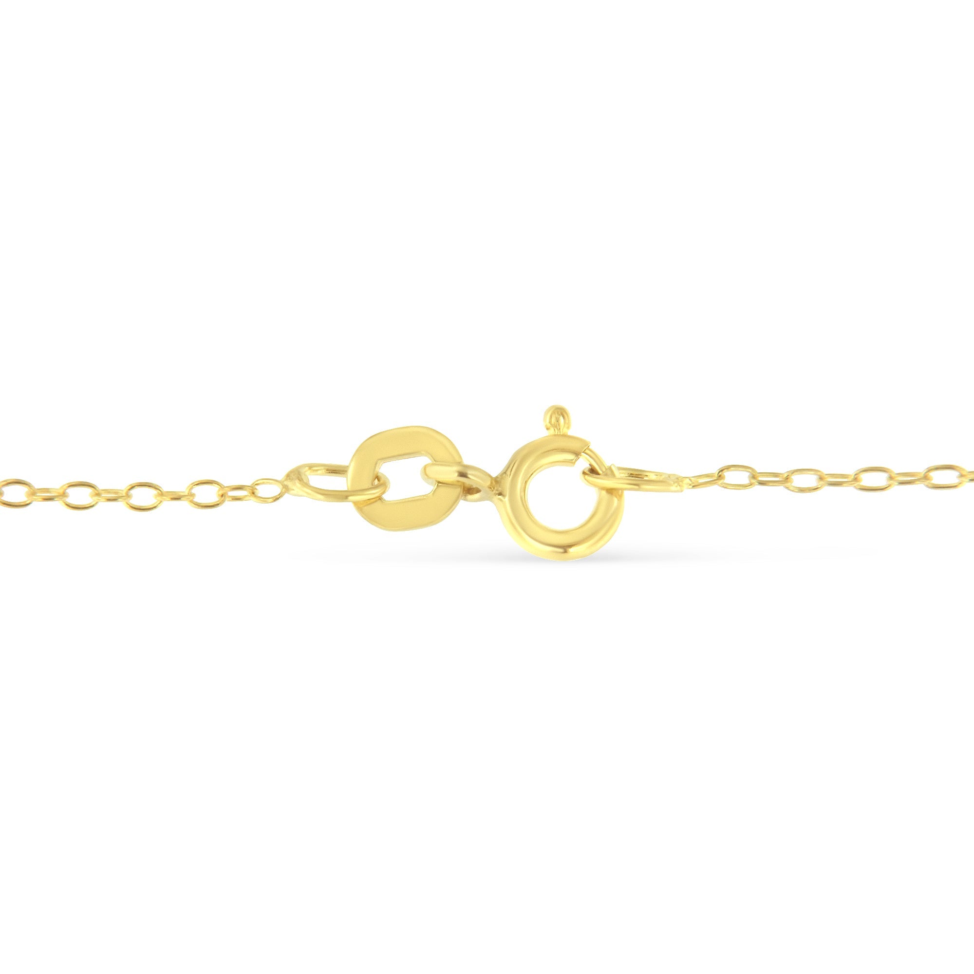 Yellow Color Plated Sterling Silver Diamond Station Necklace (1/2 cttw, K-L Color, I2-I3 Clarity)