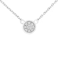 10K White Gold 1/4 Cttw Diamond Flower Pendant Necklace (I-J Color, I2-I3 Clarity) - Adjustable 16-18" chain