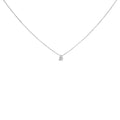 14K White Gold 1/10 Cttw Pear Shape Lab Grown Diamond Solitaire Pendant Necklace (F-G Color, VS2-SI1 Clarity)