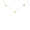10K Yellow Gold 1/8 Cttw Diamond Floral Station Chain Necklace (I-J Color, I1-I2 Clarity)