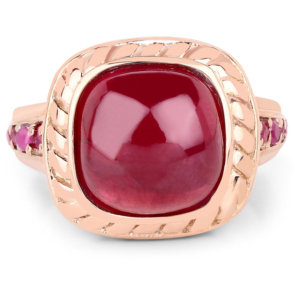 9.14 Carat Glass Filled Ruby and Ruby .925 Sterling Silver Ring
