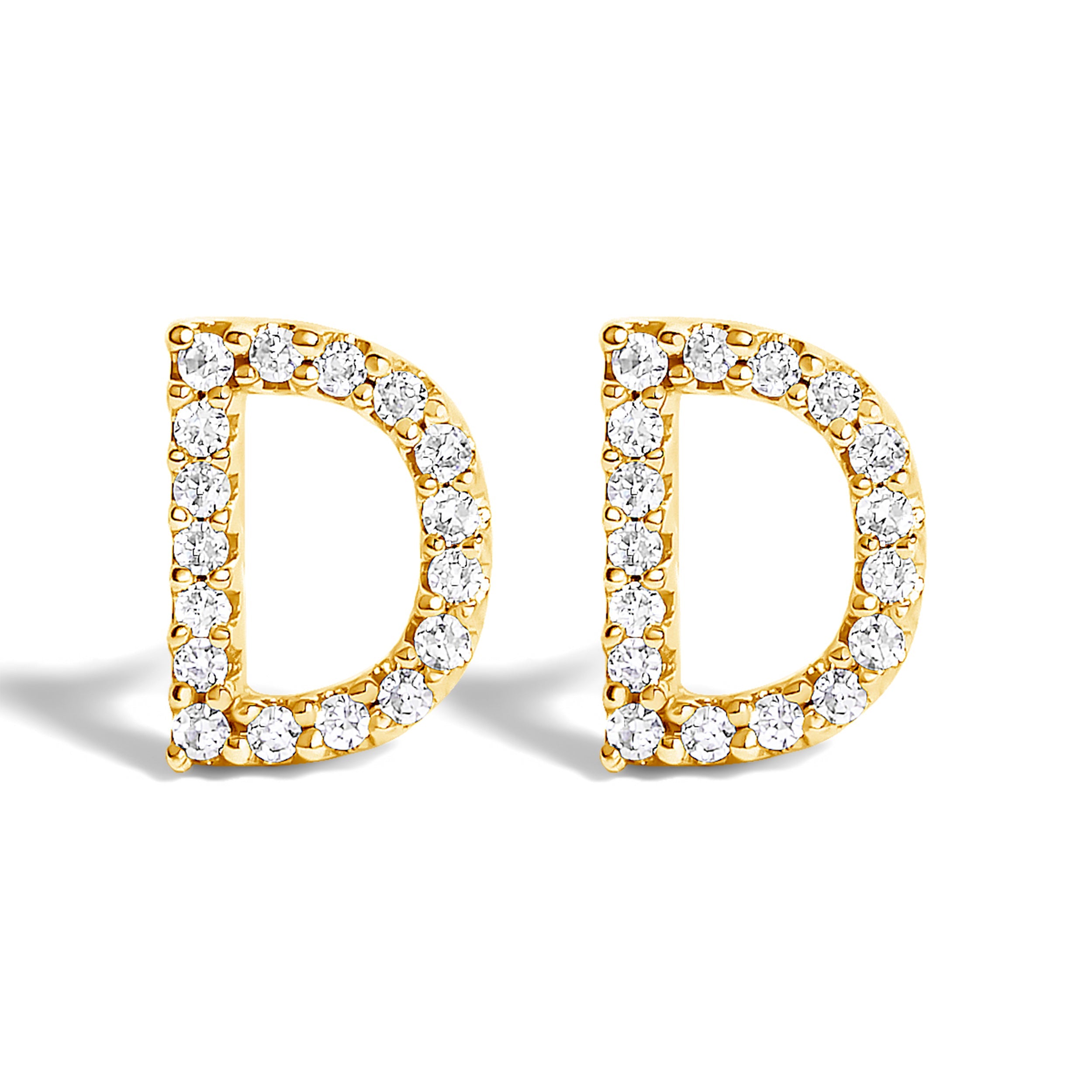 10K White Gold 1/10 Cttw Diamond Initial â€œAâ€ Stud Earring