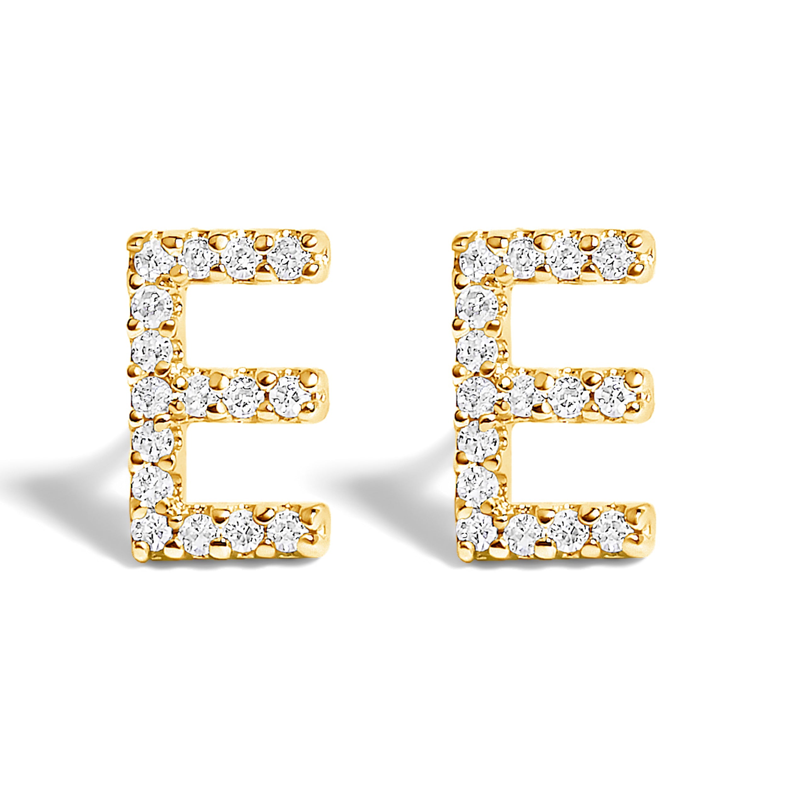 10K White Gold 1/10 Cttw Diamond Initial â€œAâ€ Stud Earring