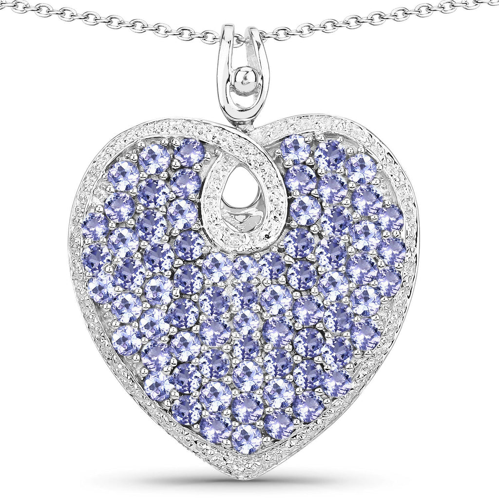 6.17 Carat Genuine Tanzanite .925 Sterling Silver Pendant