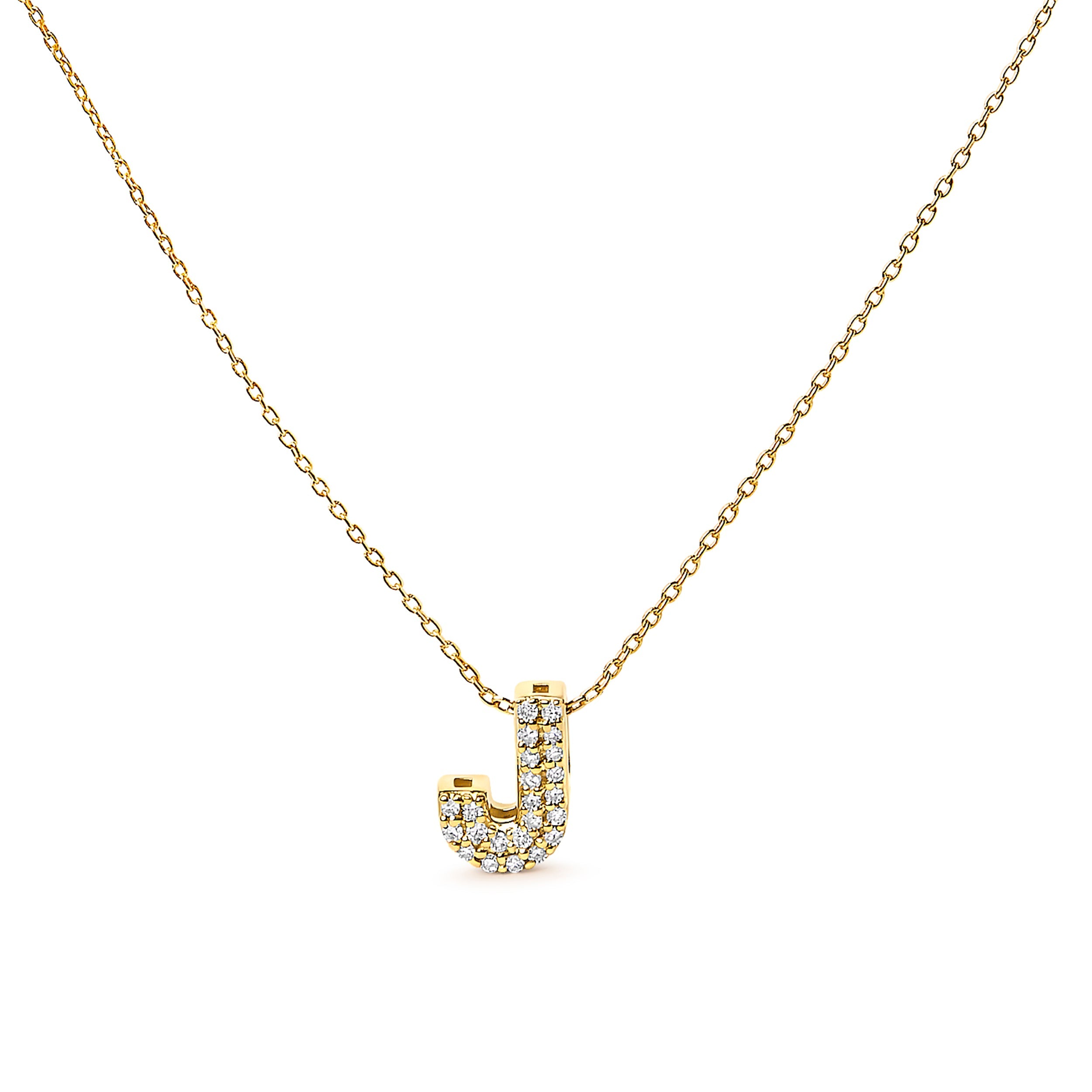 10K White Gold Diamond Accent "A" Initial Bubble Pendant Necklace