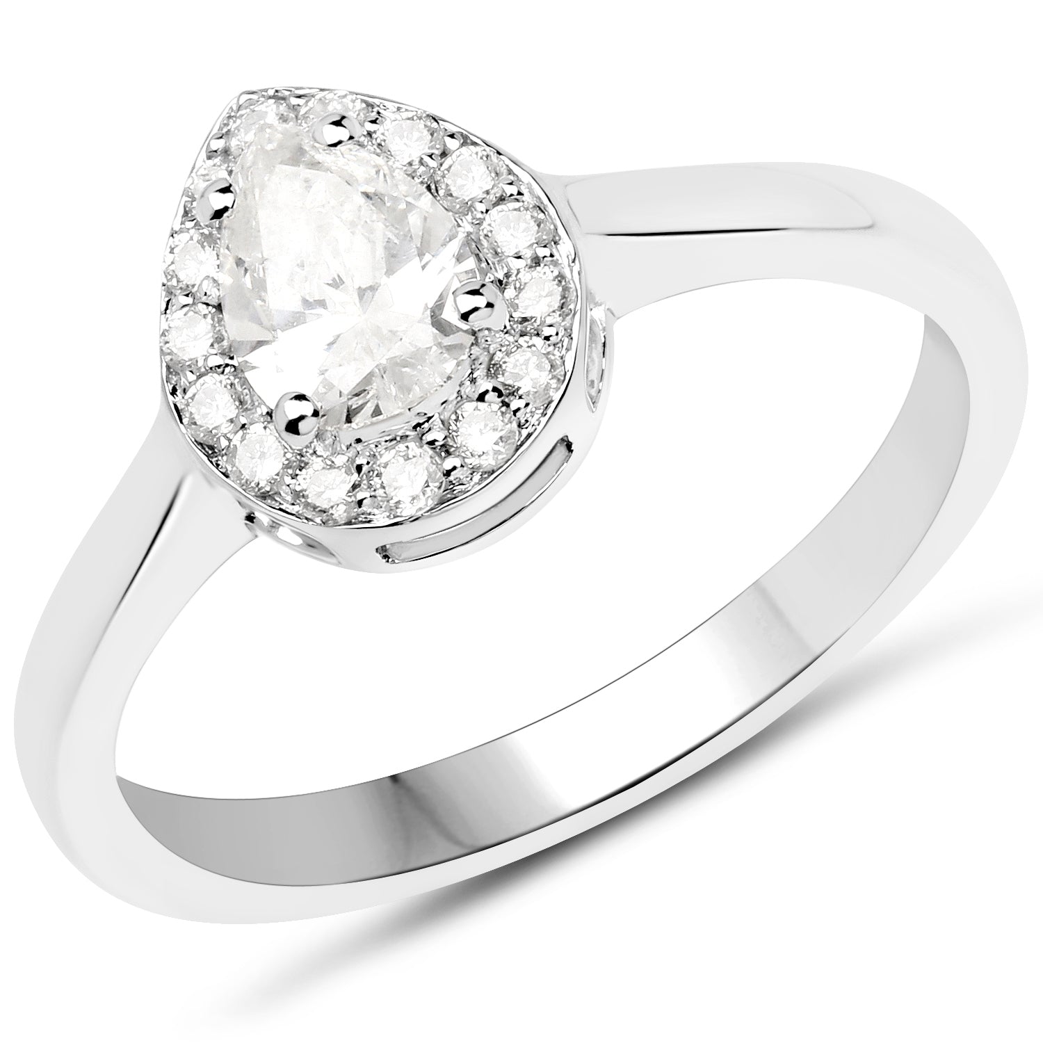 14K White Gold 0.64 Carat Genuine White Diamond Ring