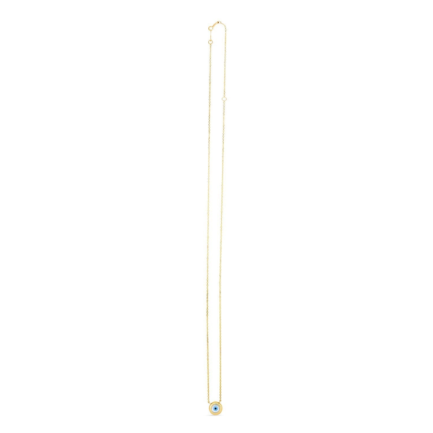 14k Yellow Gold MOP Evil Eye Necklace