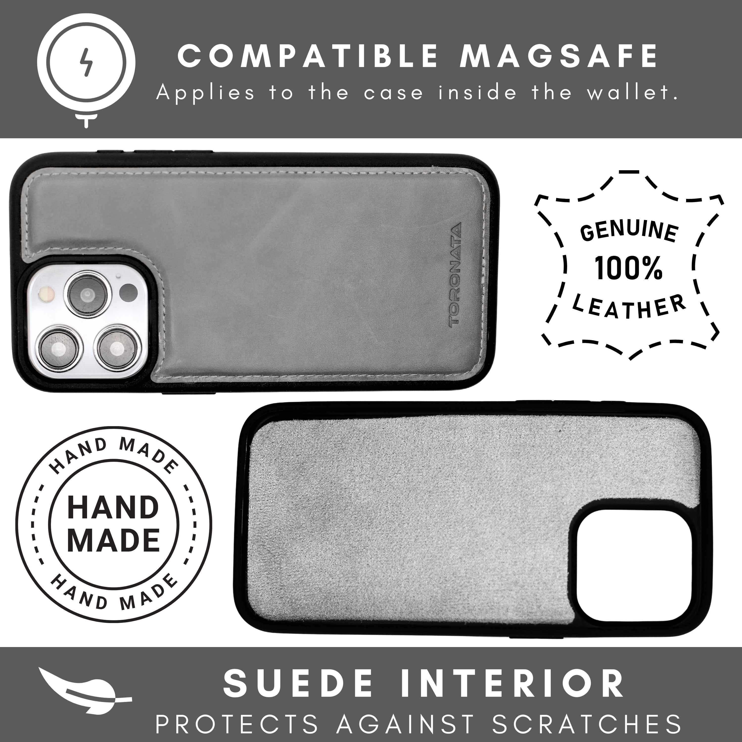 Vegas Premium Leather iPhone 15 Pro Wallet Case with MagSafe | Detachable RFID Blocking Luxury Wallet