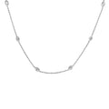 14K White Gold 1.00 Cttw Bezel Set Round Diamond Marquise Shaped Milgrain Station 18" Collar Necklace (G-H Color, SI1-SI2 Clarity)