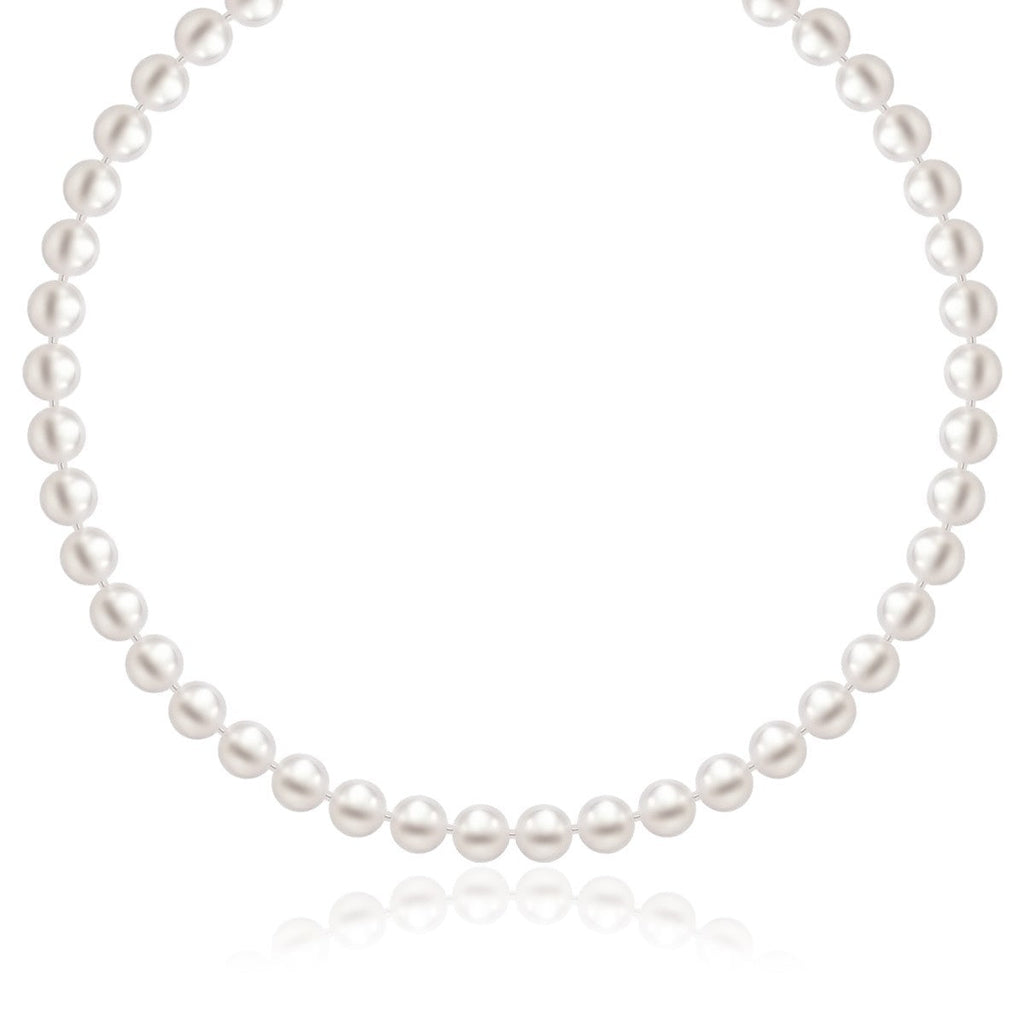 14k Yellow Gold Necklace with White Freshwater Cultured Pearls (6.0mm to 6.5mm)