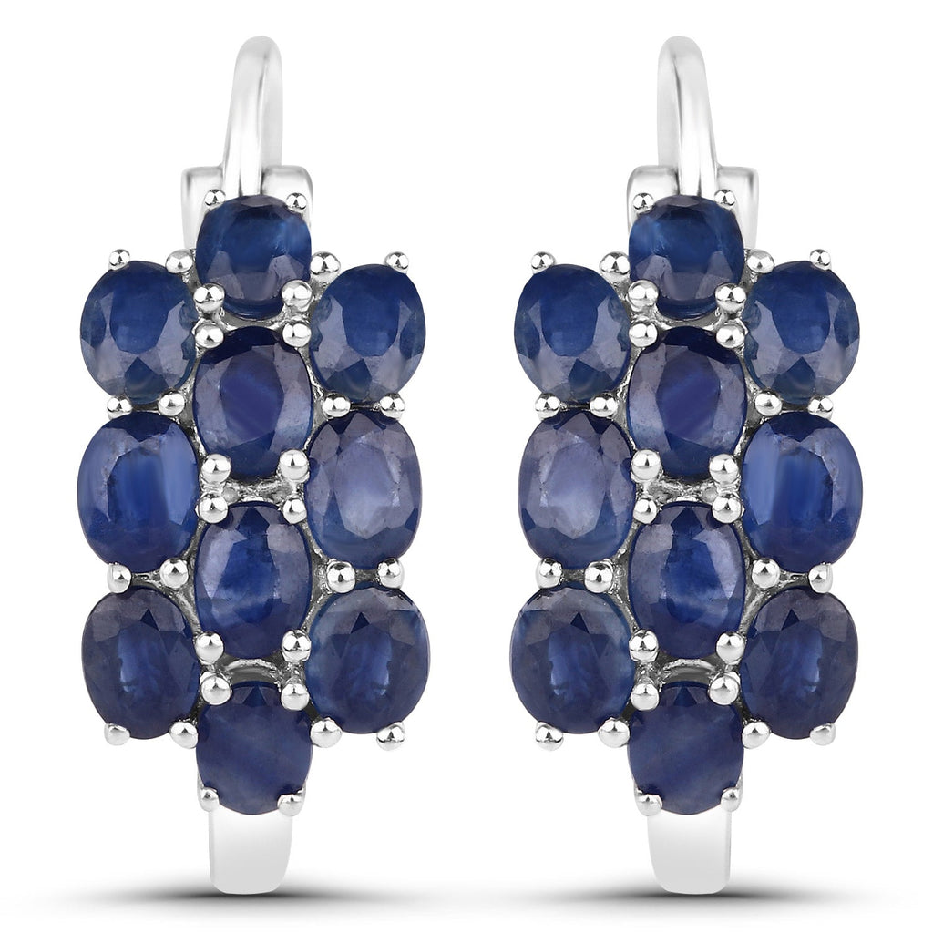 10.40 Carat Genuine Blue Sapphire .925 Sterling Silver 3 Piece Jewelry Set (Ring, Earrings, and Pendant w/ Chain)