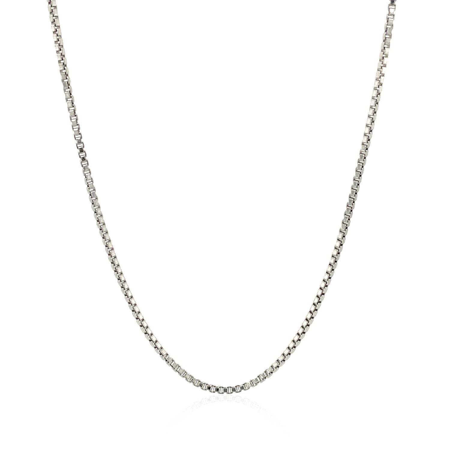 Sterling Silver Rhodium Plated Box Chain 1.3mm
