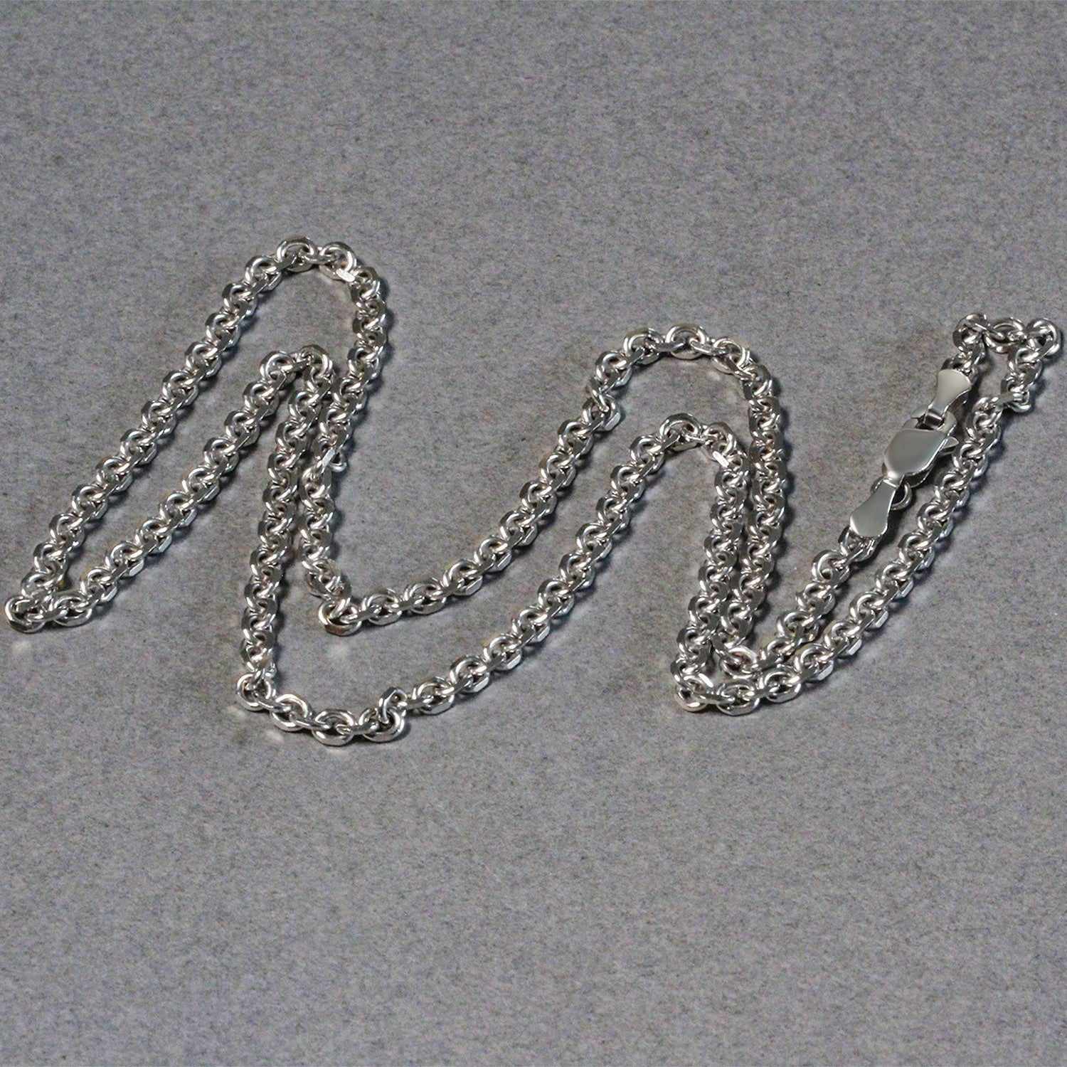 14k White Gold Diamond Cut Cable Link Chain (2.90 mm)