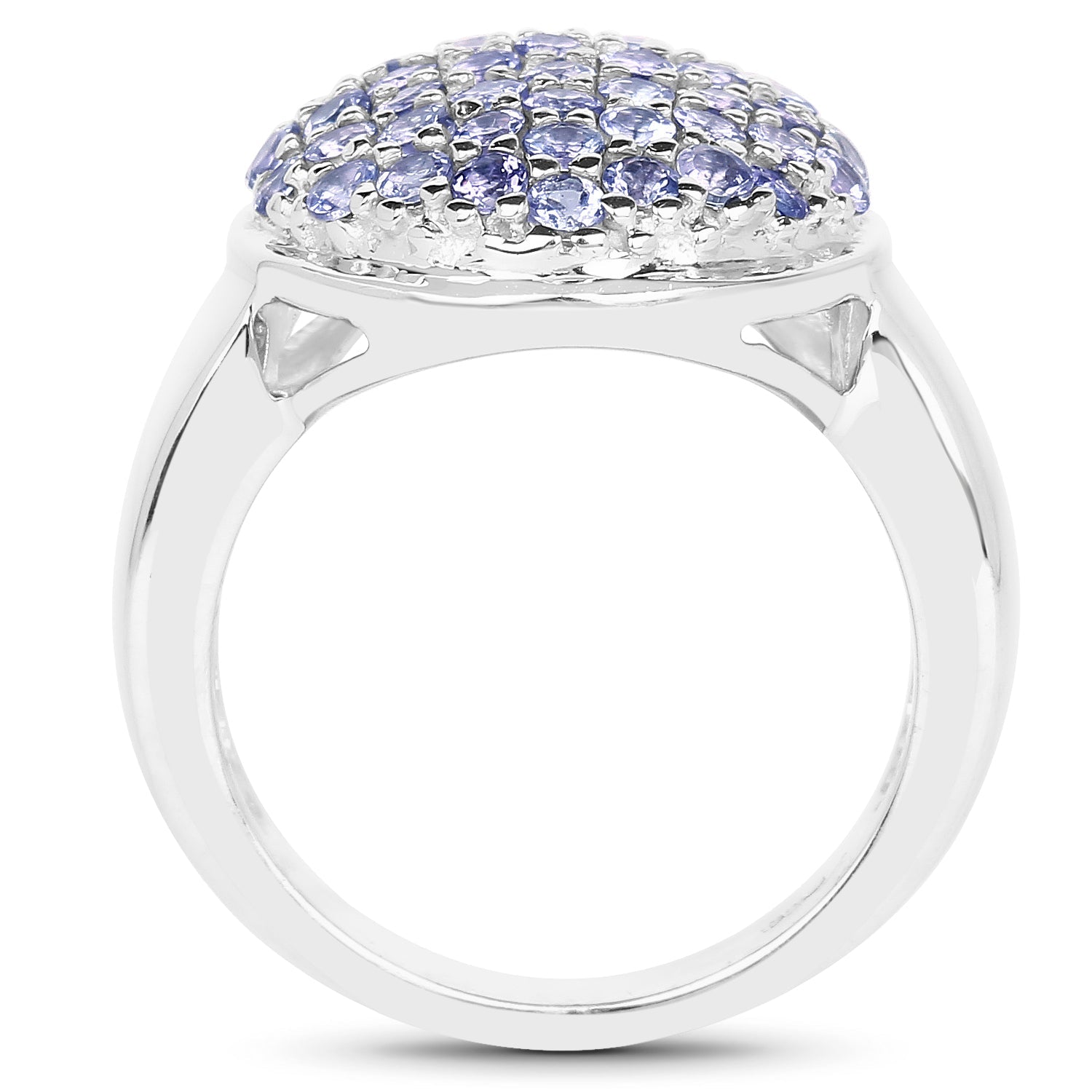 2.00 Carat Genuine Tanzanite .925 Sterling Silver Ring