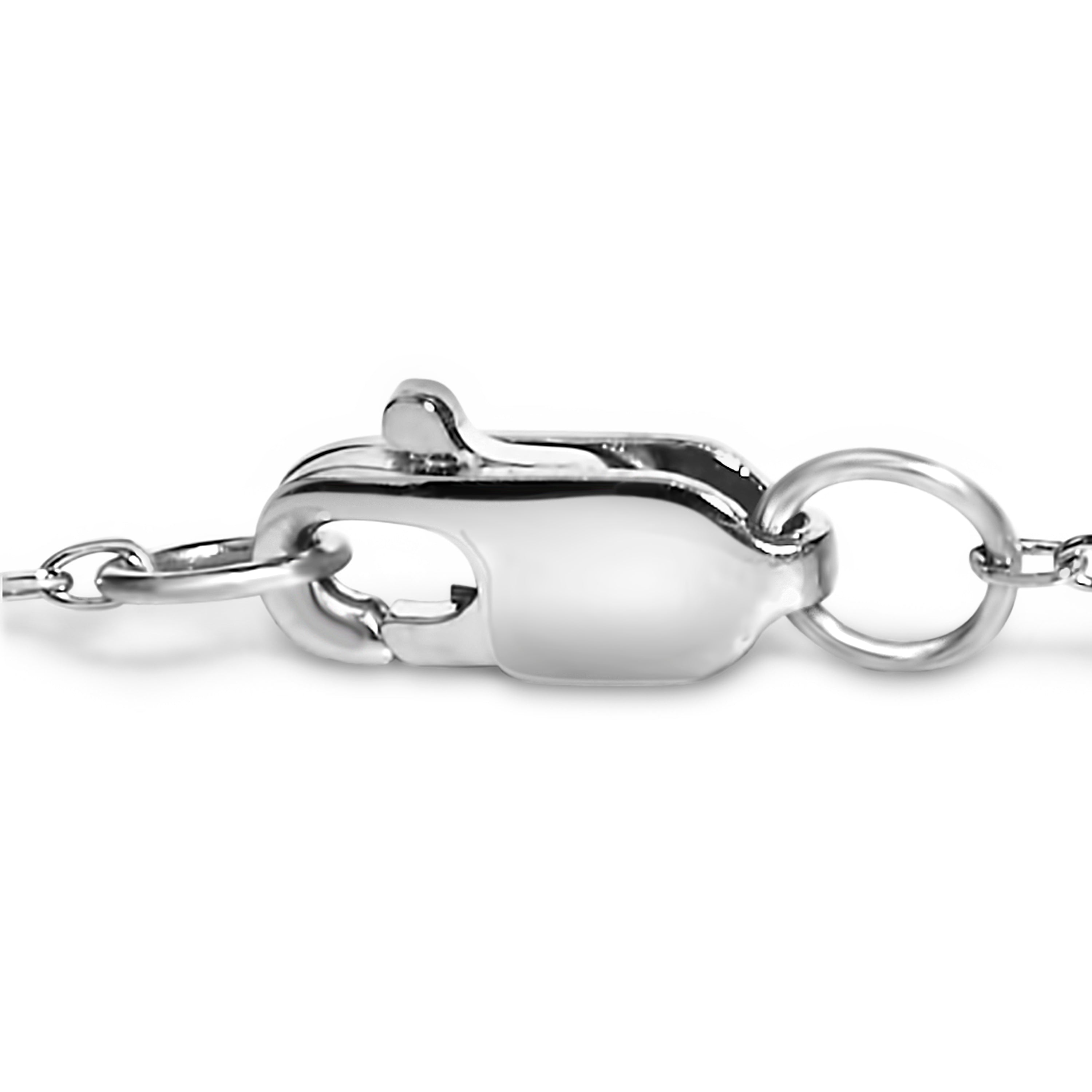 14K White Gold 1/2 Cttw Bezel Set Lab Grown Diamond Station Bracelet